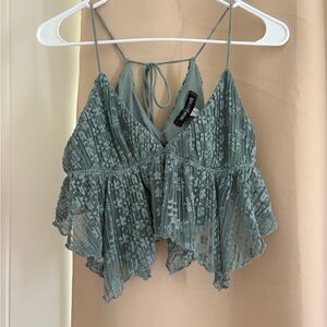 Urban Outfitters Green Lacey Tank